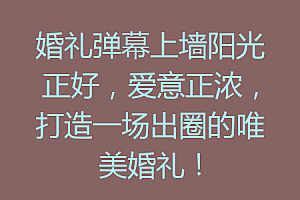 婚礼弹幕上墙阳光正好,爱意正浓,打造一场出圈的唯美婚礼!